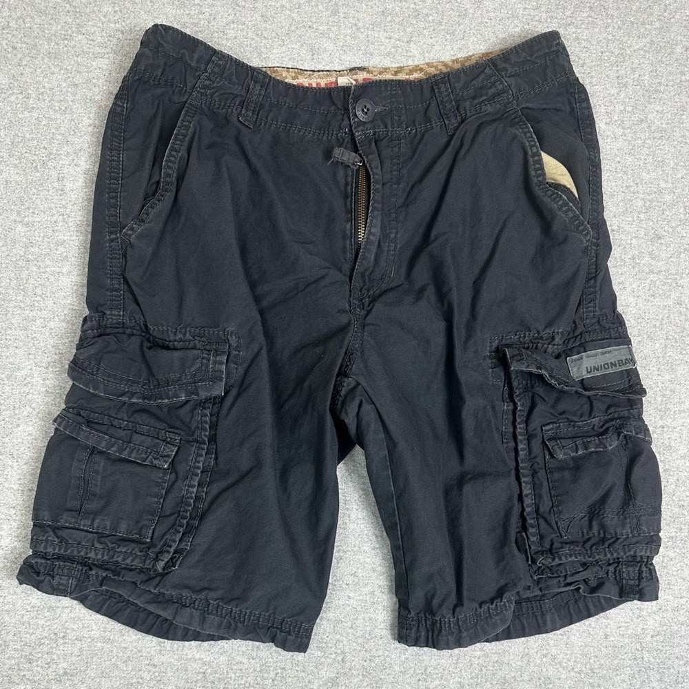 VTG‎ Y2K Unionbay Cargo Shorts Mens 32 Blue Gray Pocket Utility Outdoor Casual